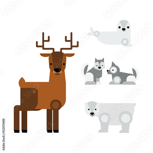Alaska animals vector illustration.