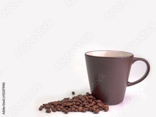 Brown coffee cup on background