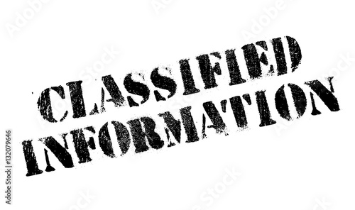 Classified Information rubber stamp. Grunge design with dust scratches. Effects can be easily removed for a clean, crisp look. Color is easily changed.