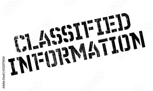 Classified Information rubber stamp. Grunge design with dust scratches. Effects can be easily removed for a clean, crisp look. Color is easily changed.