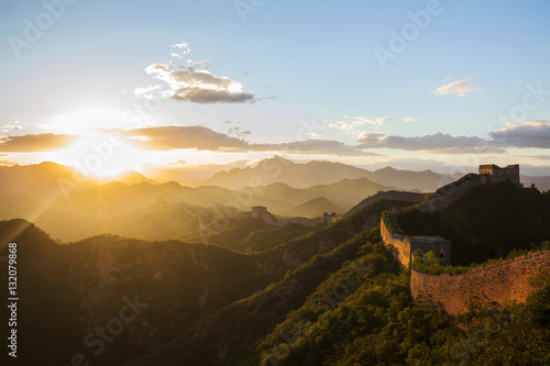 The Great Wall the sunset