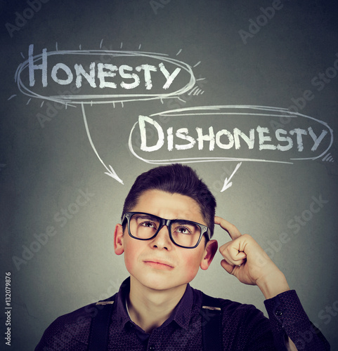 man making a decision honesty vs dishonesty