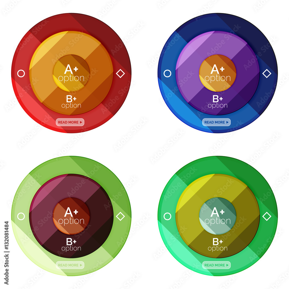 Set of round option diagram template for your data or options Stock ...