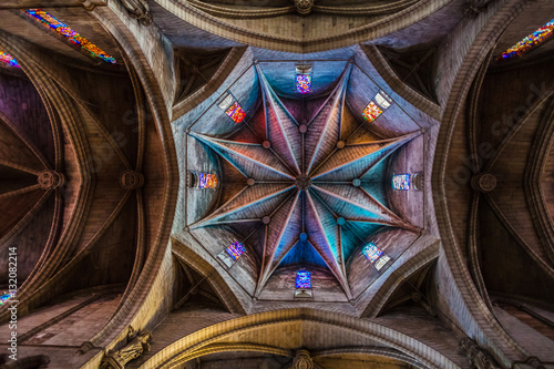 Mallorca Soller Cathedral stained-glass ceiling