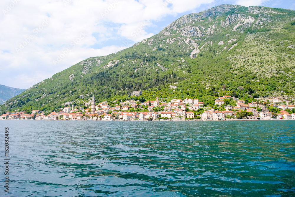 Coast town of Perast in picturesque Montenegro.