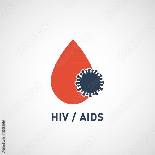 hiv AIDS virus logo vector icon design