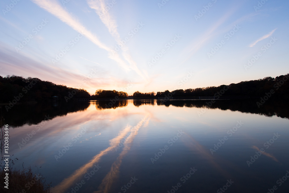 Obraz premium 緑ヶ池 夕景