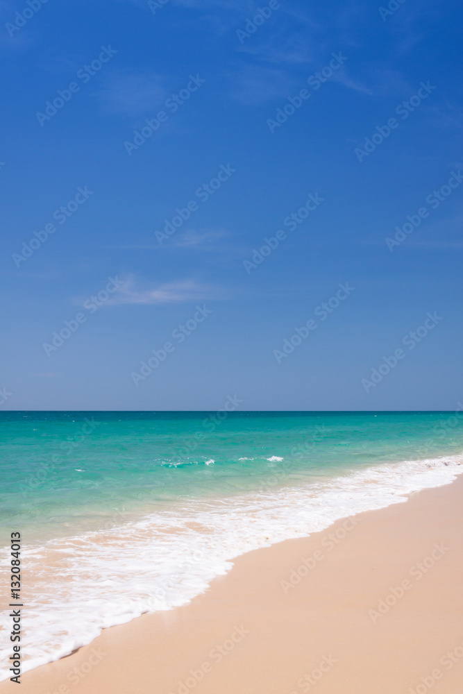 White sand beach.