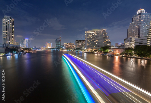 haopraya River View from Taksin Bridge, Bangkok, Thailand © teerapon1979