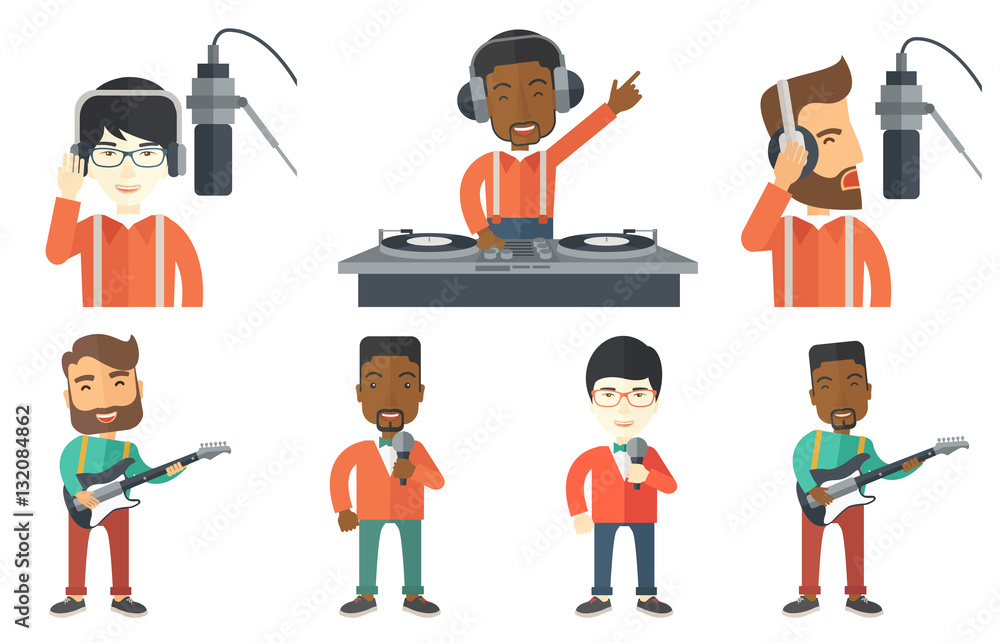 Vector set of media people characters.