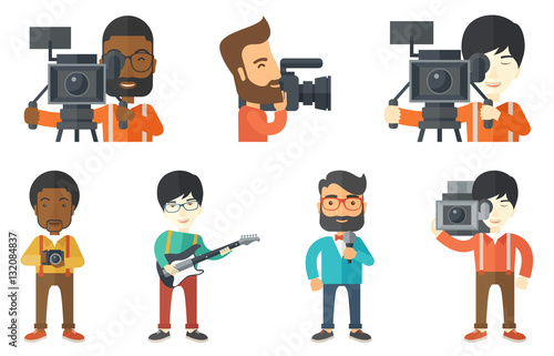 Vector set of media people characters.