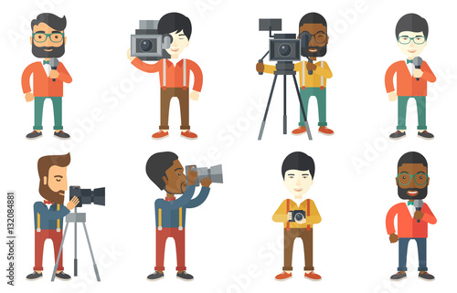 Vector set of media people characters.