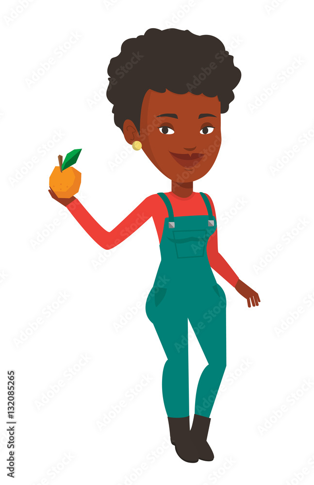 Farmer collecting oranges vector illustration. Farmer collecting oranges vector illustration.