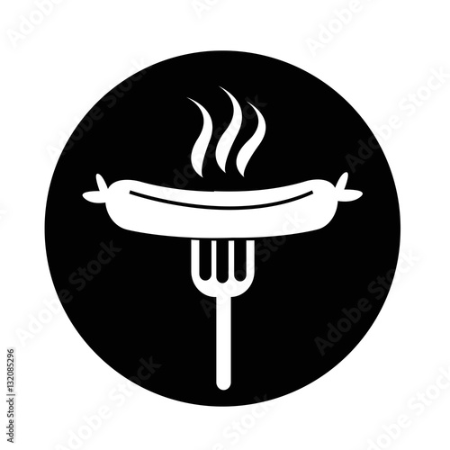 Sausage grilled with fork icon