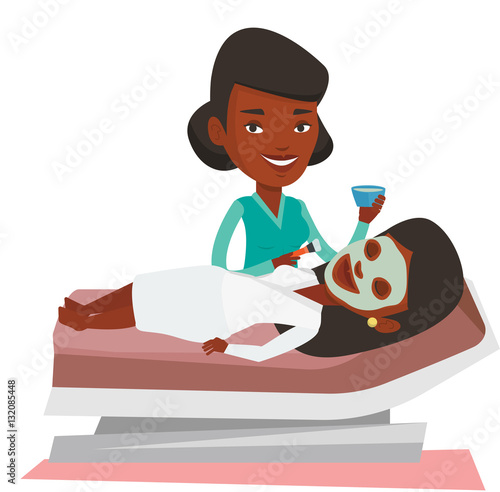 Woman in beauty salon during cosmetology procedure
