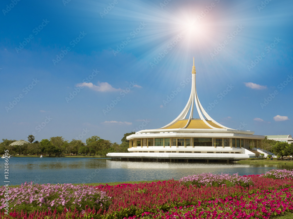 Public Park in Bangkok Thailand, Suan Luang Rama 9 with flowers Public Park in Bangkok Thailand, Suan Luang Rama 9 with flowers