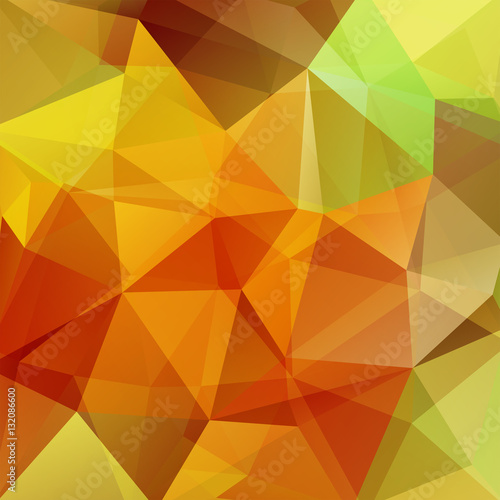 Polygonal vector background. Can be used in cover design  book design  website background. Vector illustration. Yellow  orange  green colors