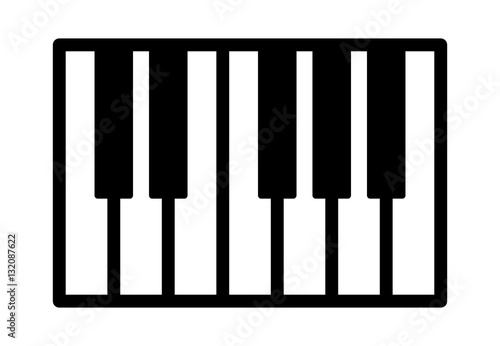 Piano or electronic keyboard keys line art icon for music apps and websites