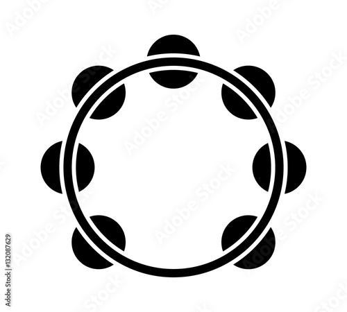 Headless tambourine musical instrument flat icon for music apps and websites