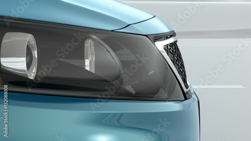 abstract Luxury Car closeup view 3d illustration