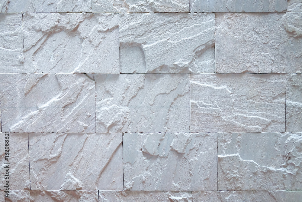 White empty big brick wall, decoration texture background