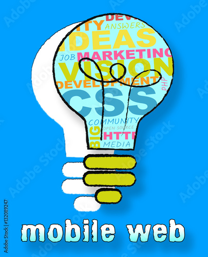 Mobile Web Shows Internet Mobility 3d Illustration photo