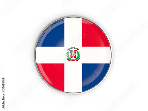 Flag of dominican republic, round icon with metal frame Free Download Flag of dominican republic, round icon with metal frame - GFXLoad