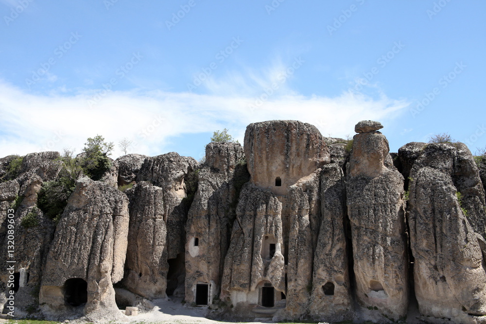 Rock tombs and churches, Kilistra Turkey 