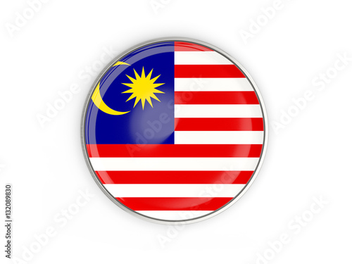 Free Download Flag of malaysia, round icon with metal frame - GFXLoad