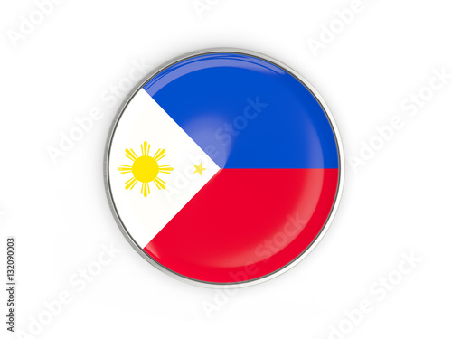 Flag of philippines, round icon with metal frame Free Download Flag of philippines, round icon with metal frame - GFXLoad