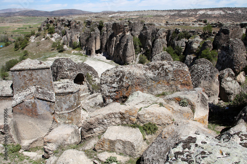 Rock tombs and churches  Kilistra Turkey 