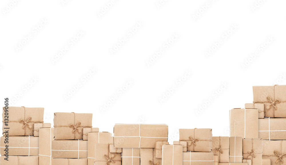 Pile of parcel post box, isolated on white background Pile of parcel post box, isolated on white background