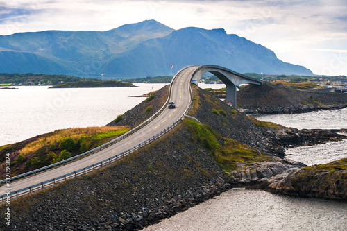 Storseisundet bridge, the main attraction of the Atlantic road. Norway. The county of More og Romsdal.