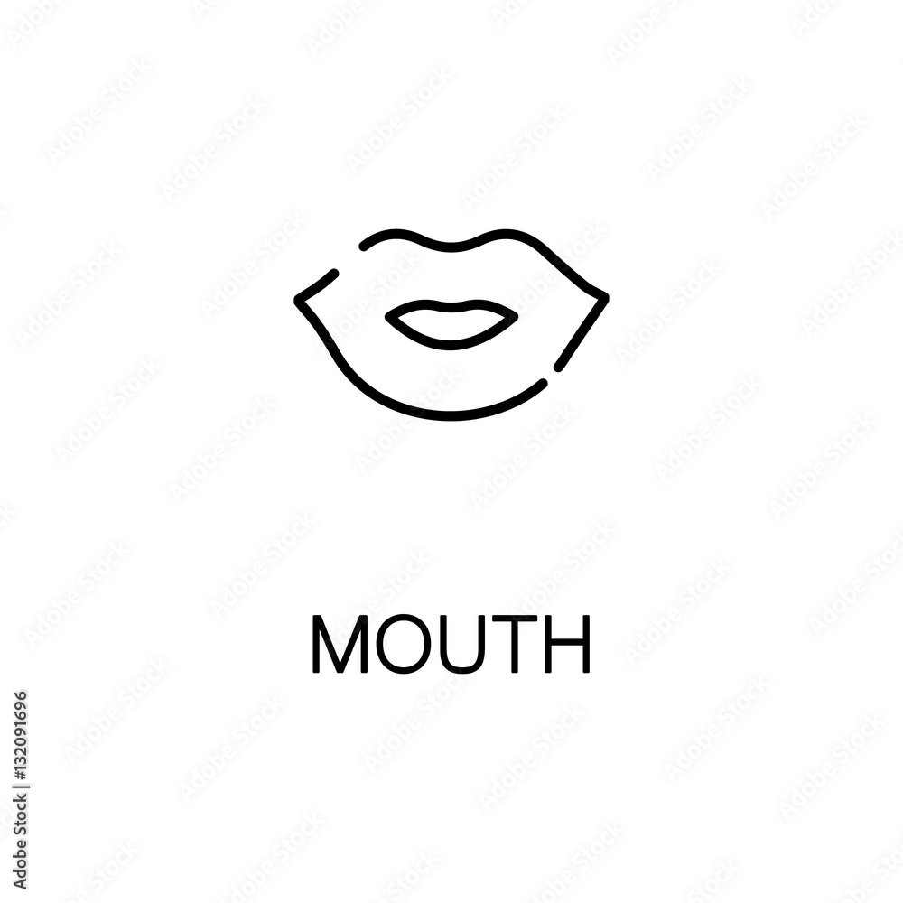 Mouth flat icon or logo for web design. Mouth flat icon or logo for web design.