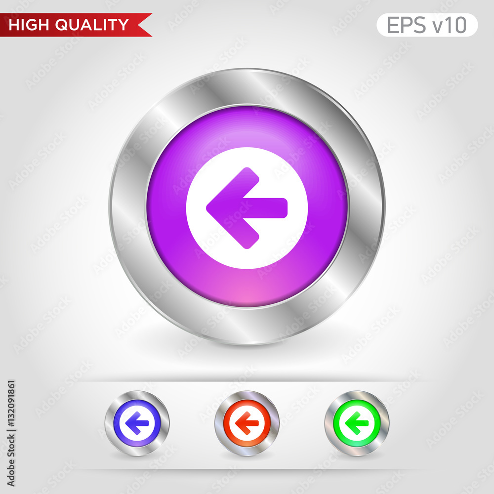 Colored icon of left arrow with background Colored icon of left arrow with background