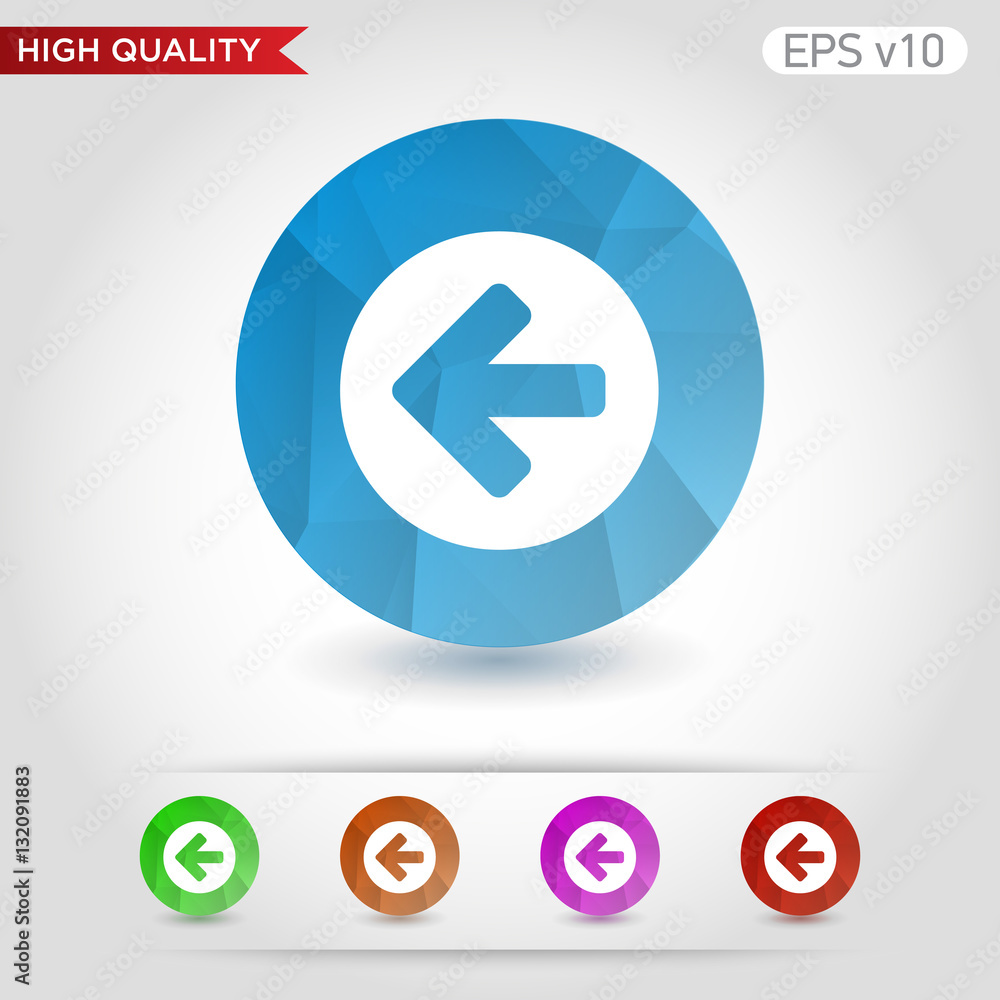 Colored icon of left arrow with background Colored icon of left arrow with background