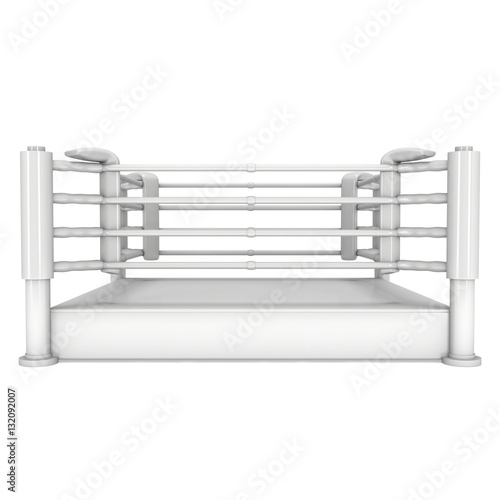 Boxing ring. High resolution 3d render of blank arena isolated on white background.