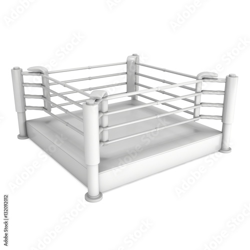 Boxing ring. High resolution 3d render of blank arena isolated on white background.