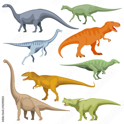 Fototapeta Naklejka Na Ścianę i Meble -  Cartoon dinosaurus, reptiles vector set