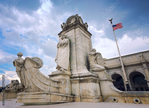 Statue of Christopher Columbus Outside Union Station Washington DC, USA photo