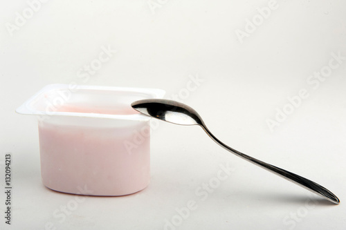 Yogurt and spoon