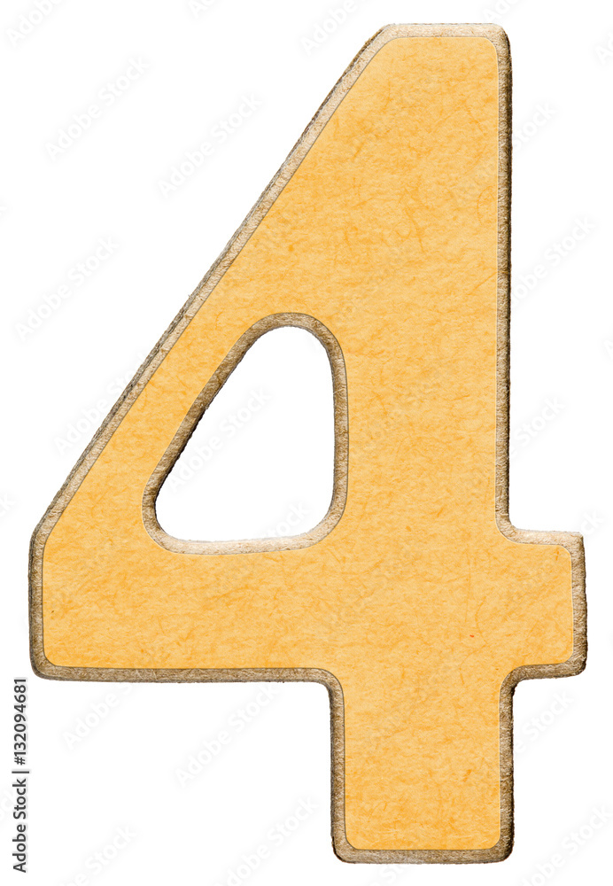 4 Four numeral Of Wood Combined With Yellow Insert Isolated On Foto 4-four-numeral-of-wood-combined-with-yellow-insert-isolated-on-foto