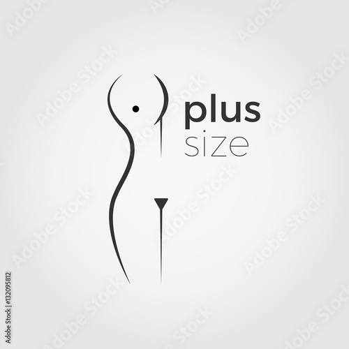 Plus size woman vector logo concept
