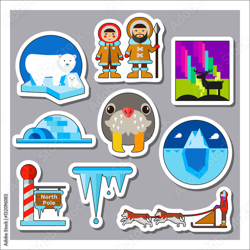 North pole icon set