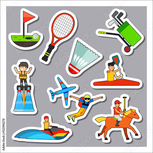 Summer sport icon set
