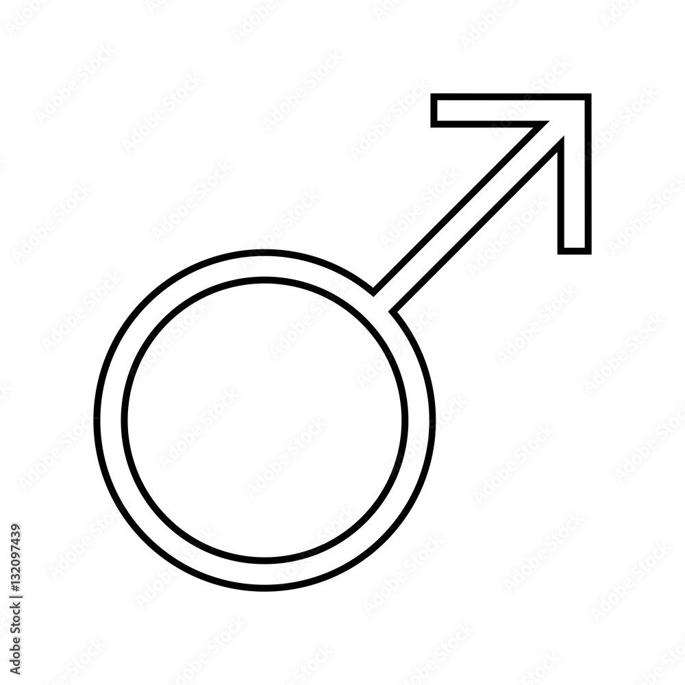 Male symbol icon - glyph style - black outline style Male symbol icon - glyph style - black outline style