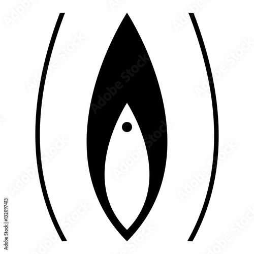 Female sex icon - glyph style - black outline style