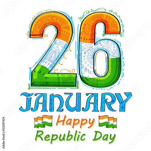 Floral tricolor background for 26th January Happy Republic Day of India photo