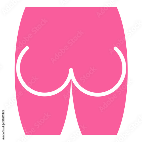 Butt icon - glyph style - blue and pink
