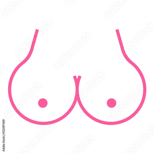 Boobs icon - glyph style - pink